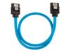 CORSAIR Premium Sleeved SATA Data Cable Set with Straight Connectors Blue 30cm