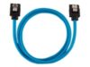 CORSAIR Premium Sleeved SATA Data Cable Set with Straight Connectors Blue 60cm