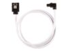 CORSAIR Premium Sleeved SATA Data Cable Set with 90degree Connectors White 60cm