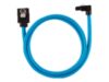 CORSAIR Premium Sleeved SATA Data Cable Set with 90degree Connectors Blue 60cm