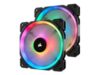 CORSAIR Fan LL140 RGB 120mm Dual Light Loop RGB LED PWM Fan 2 pack with Lighting Node Pro