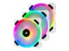 CORSAIR LL120 RGB White 120mm Dual Light Loop RGB LED PWM Fan 3 Pack with Lighting Node PRO